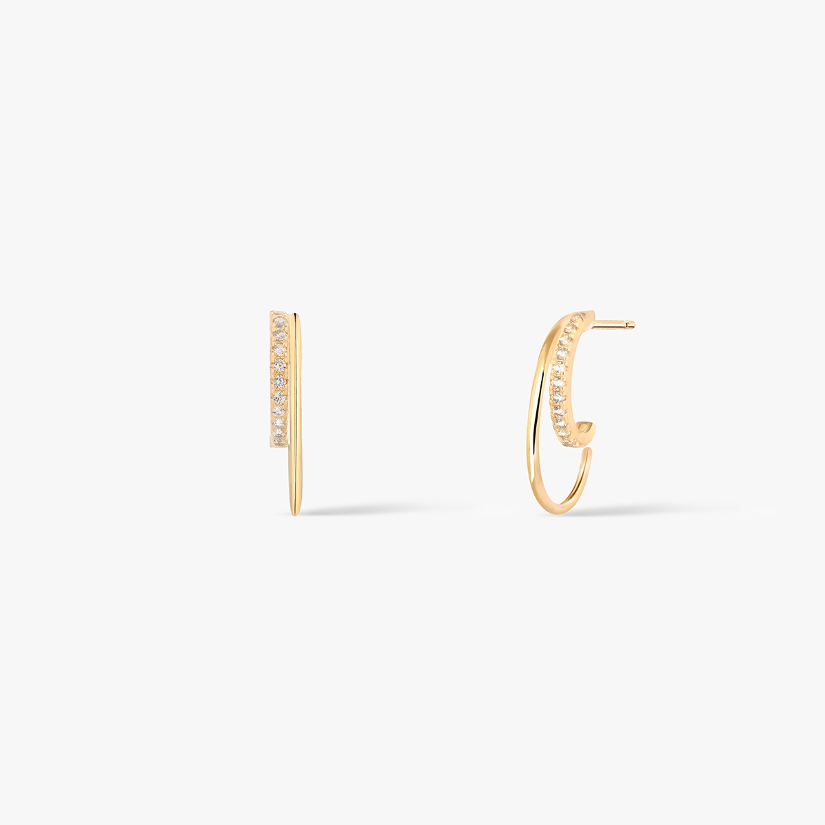 Kolczyki złote z cyrkoniami