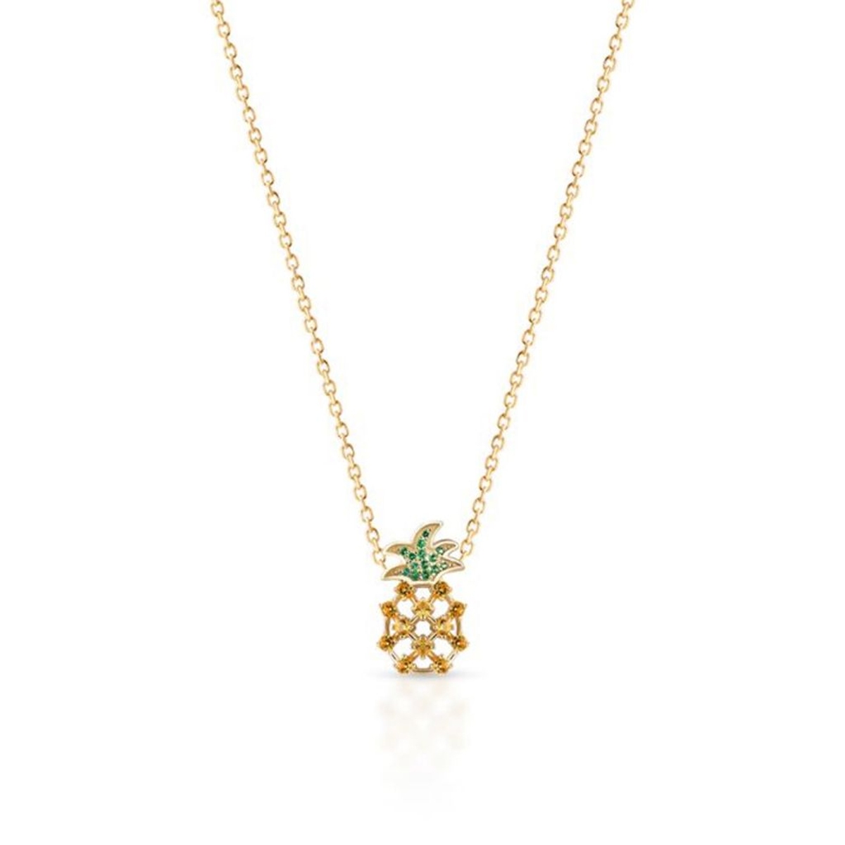 Naszyjnik srebrny pozłacany ananas