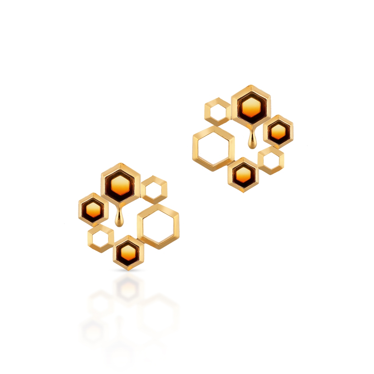 Kolczyki srebrne z bursztynem Miodowa