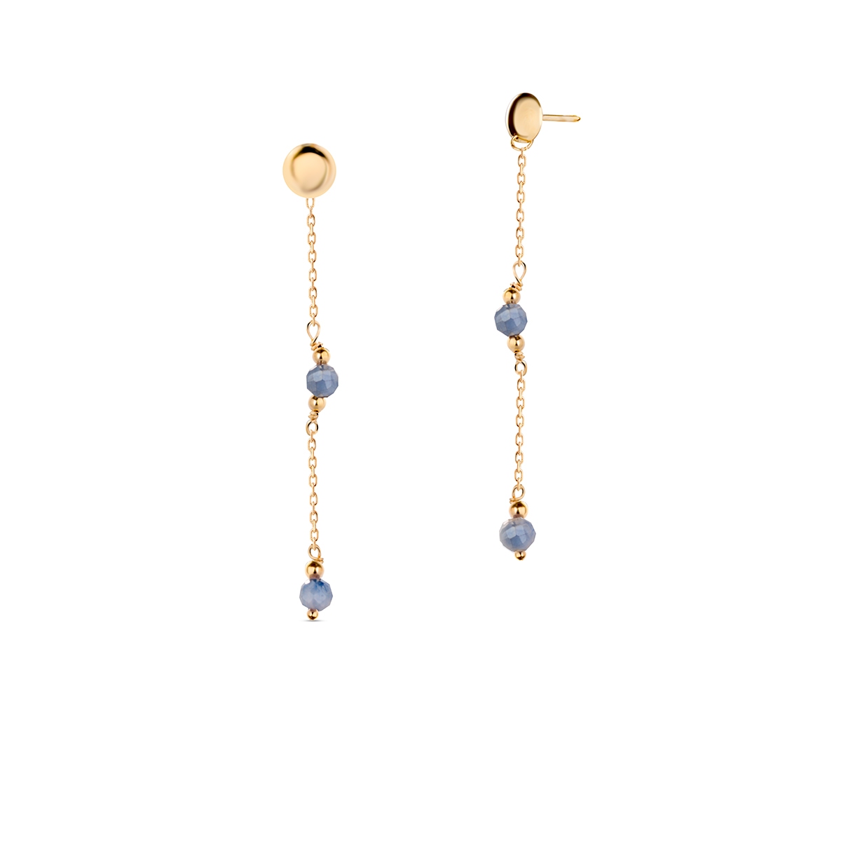 Kolczyki złote z kamieniem księżycowym