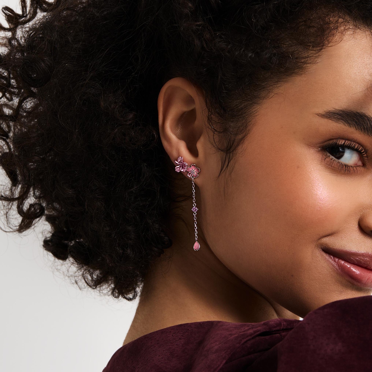 Kolczyki srebrne Kwiaty Nocy Wiśnia