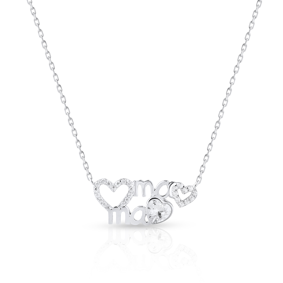 Naszyjnik srebrny z cyrkoniami