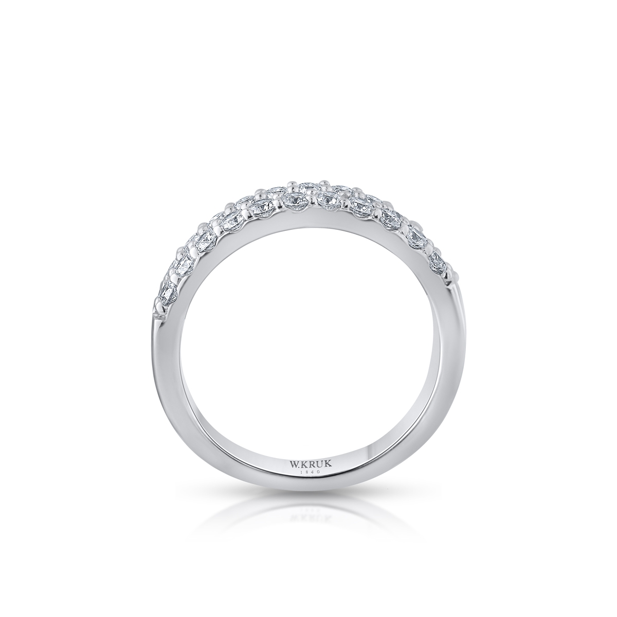 Pierścionek białe złoto z brylantami