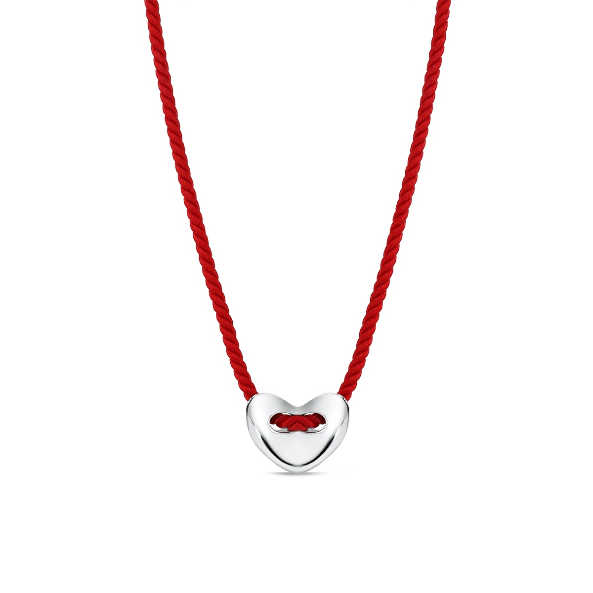 Naszyjnik sznurkowy z sercem