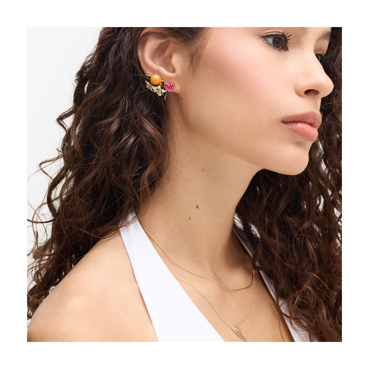 Nausznice srebrne Kwiaty Nocy Cytrusy