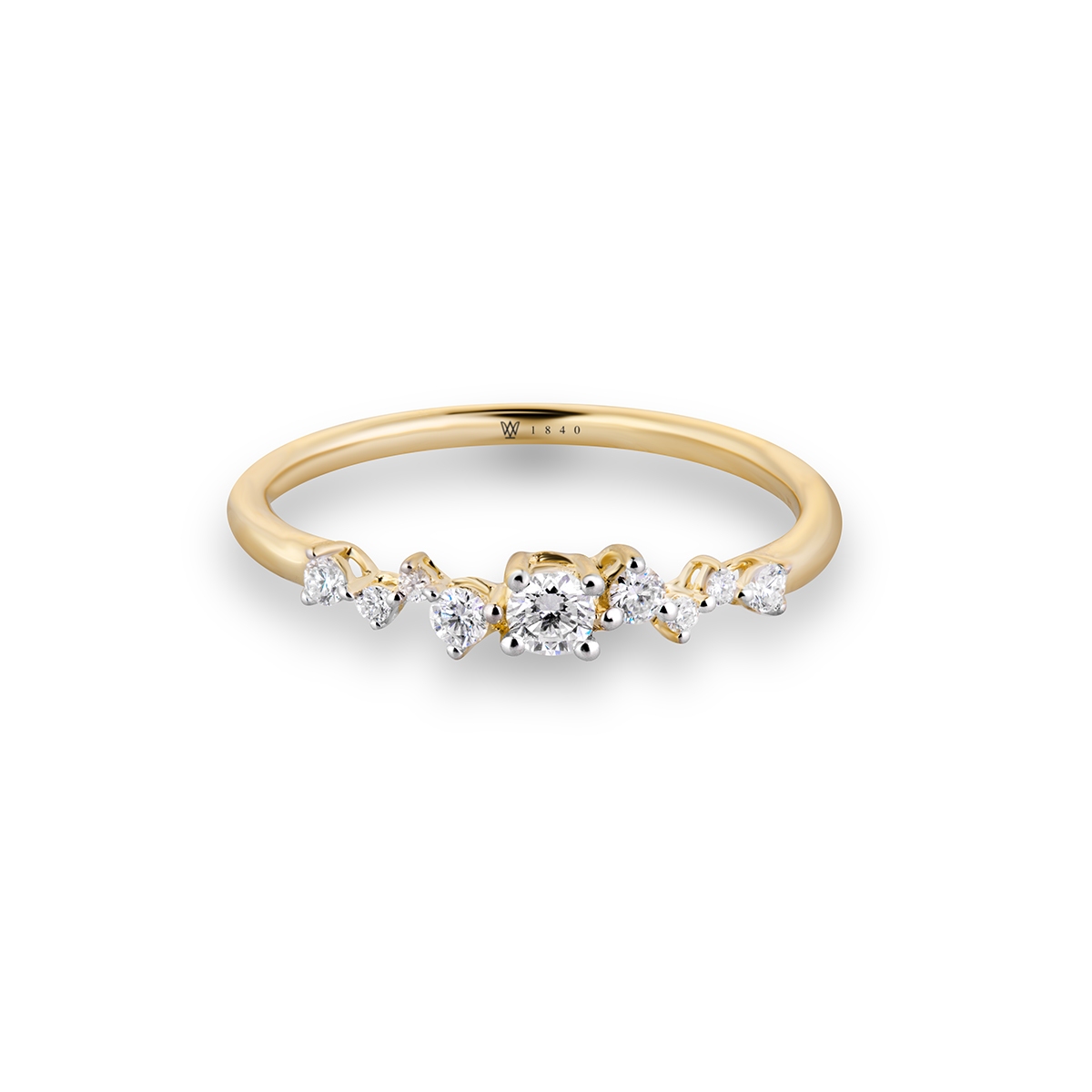 Pierścionek złoty z diamentami Galaktyka