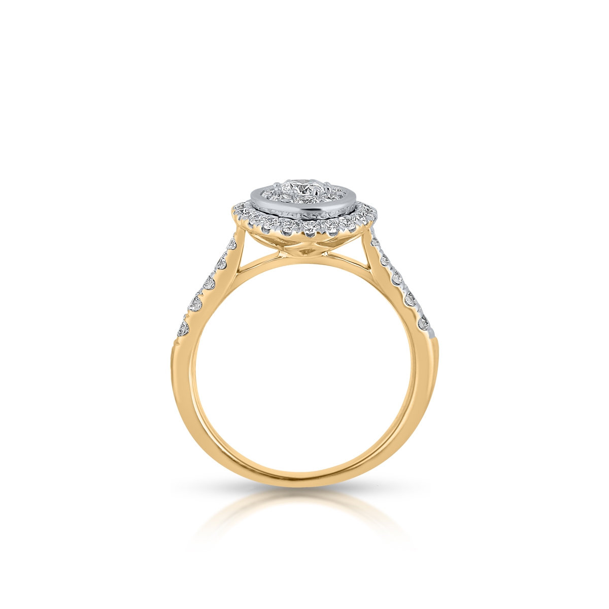 Pierścionek złoty z brylantami