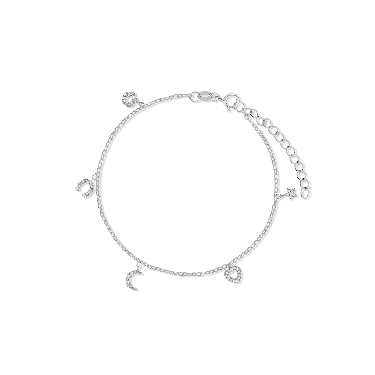 Bransoletka srebrna celebrytka z cyrkoniami