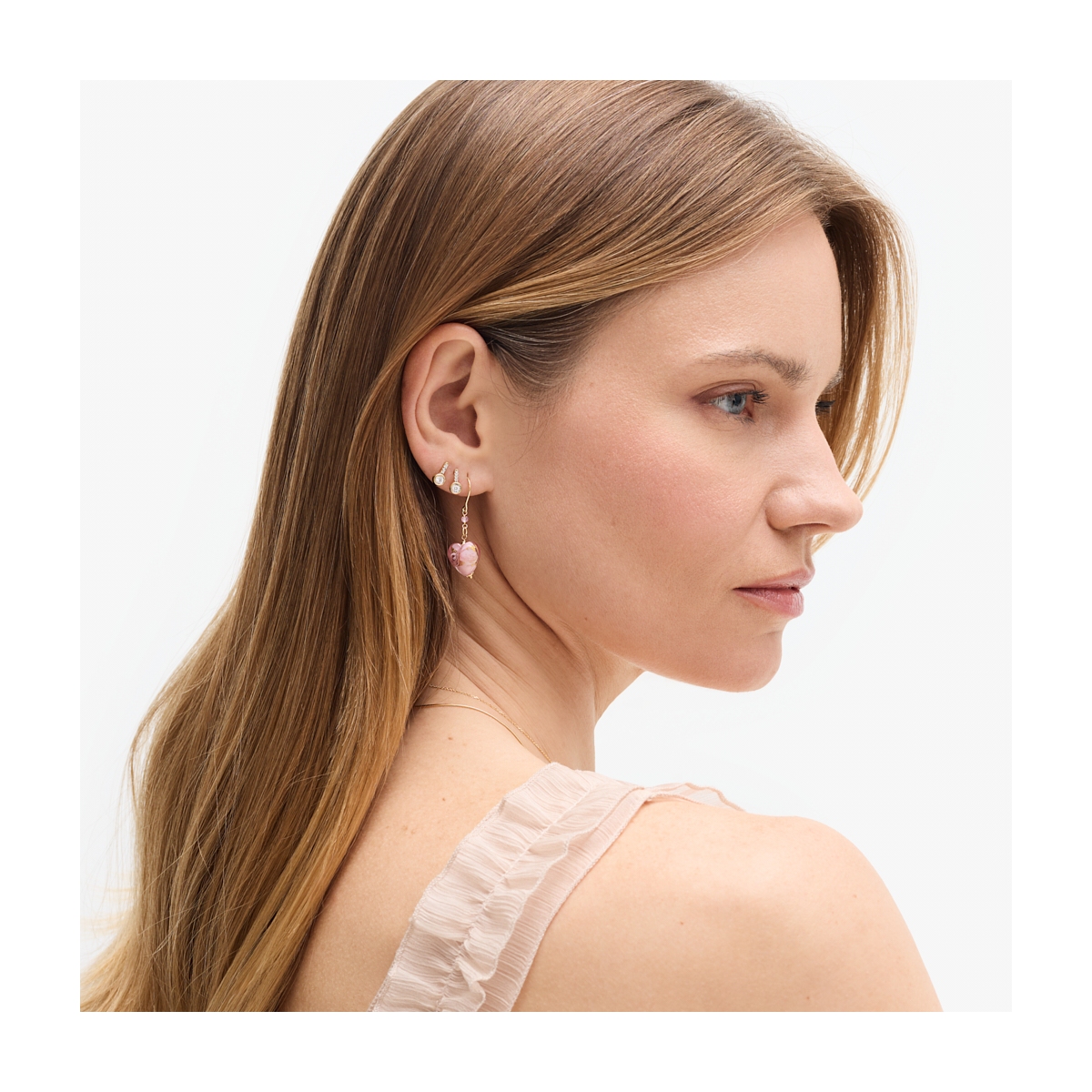 Kolczyki złote serca Murano