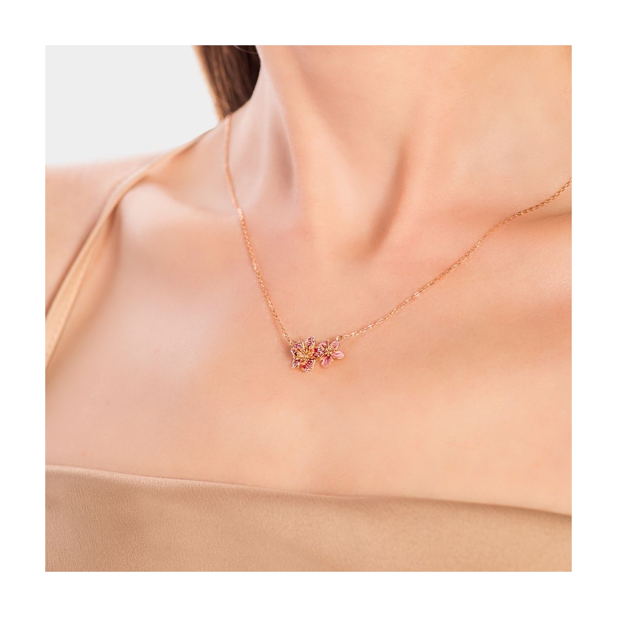 Naszyjnik różowe złoto Kwiaty Nocy