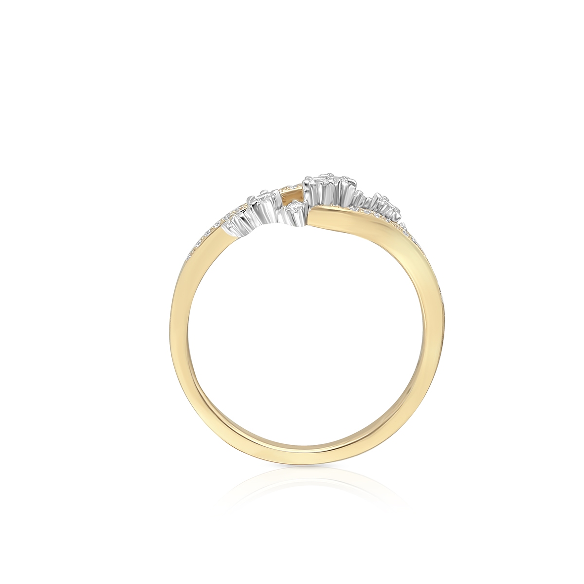 Pierścionek złoty bicolor z brylantami