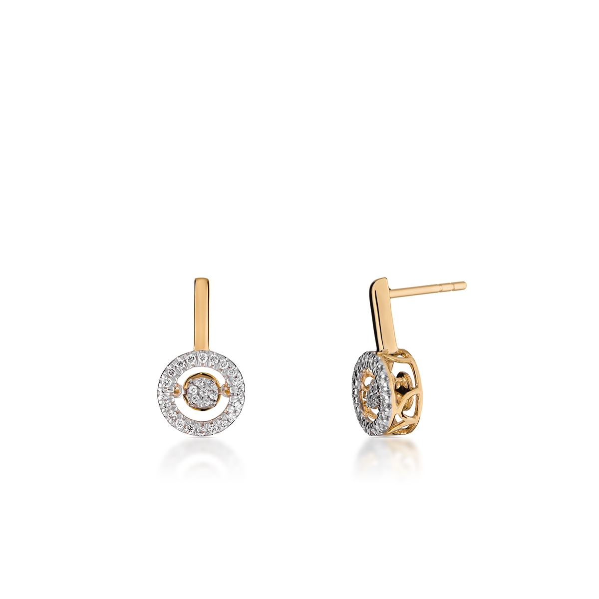 Kolczyki złote okrągłe z brylantami