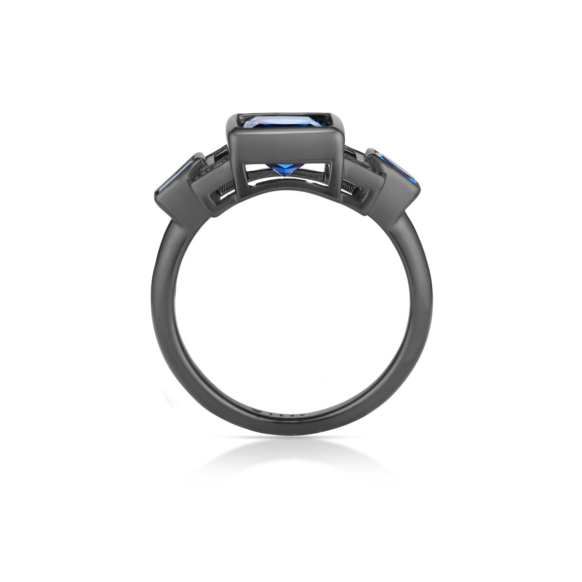 Pierścionek srebrny z białymi i niebieskimi cyrkoniami METEORY