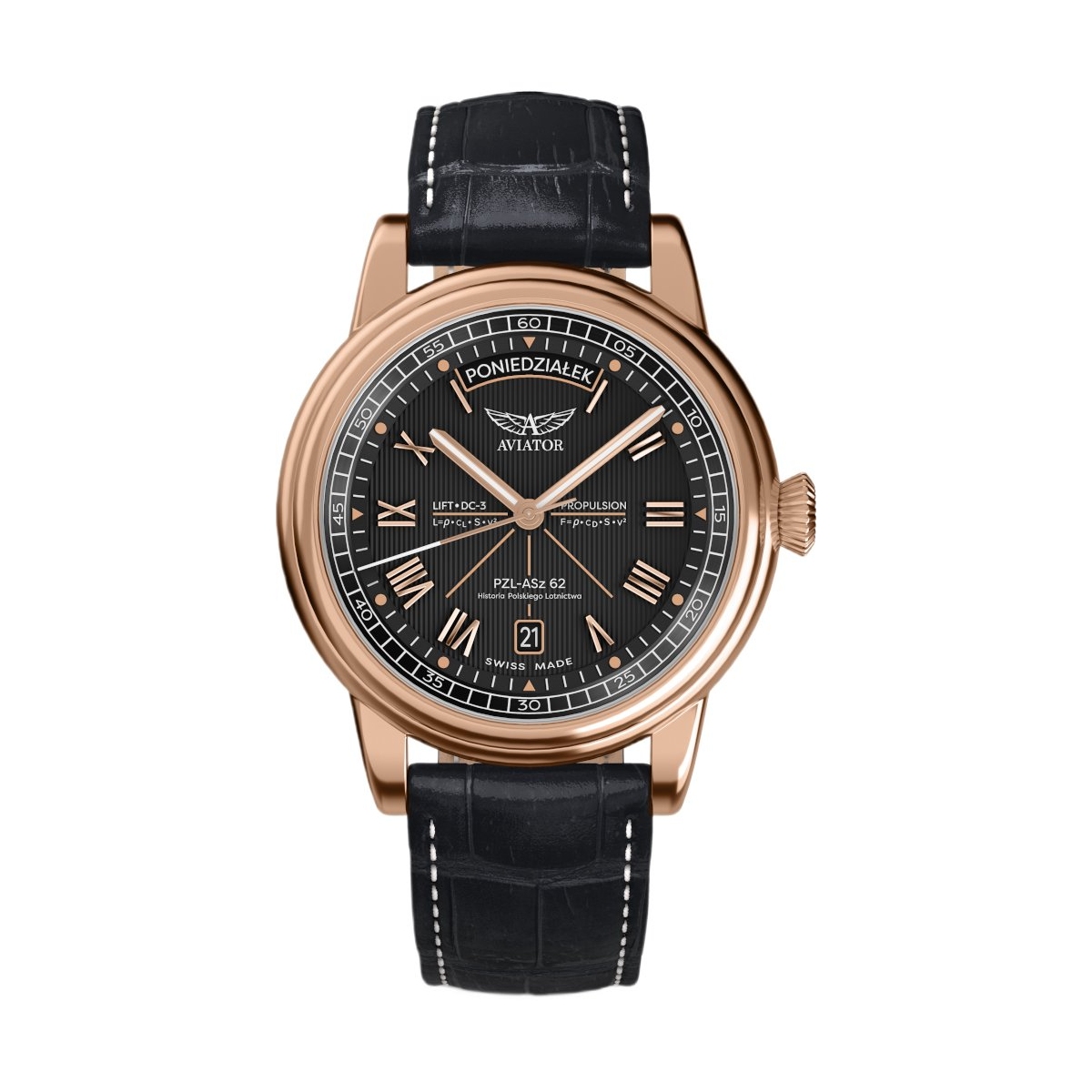 ZEGAREK AVIATOR DOUGLAS DAY-DATE POLSKA EDYCJA