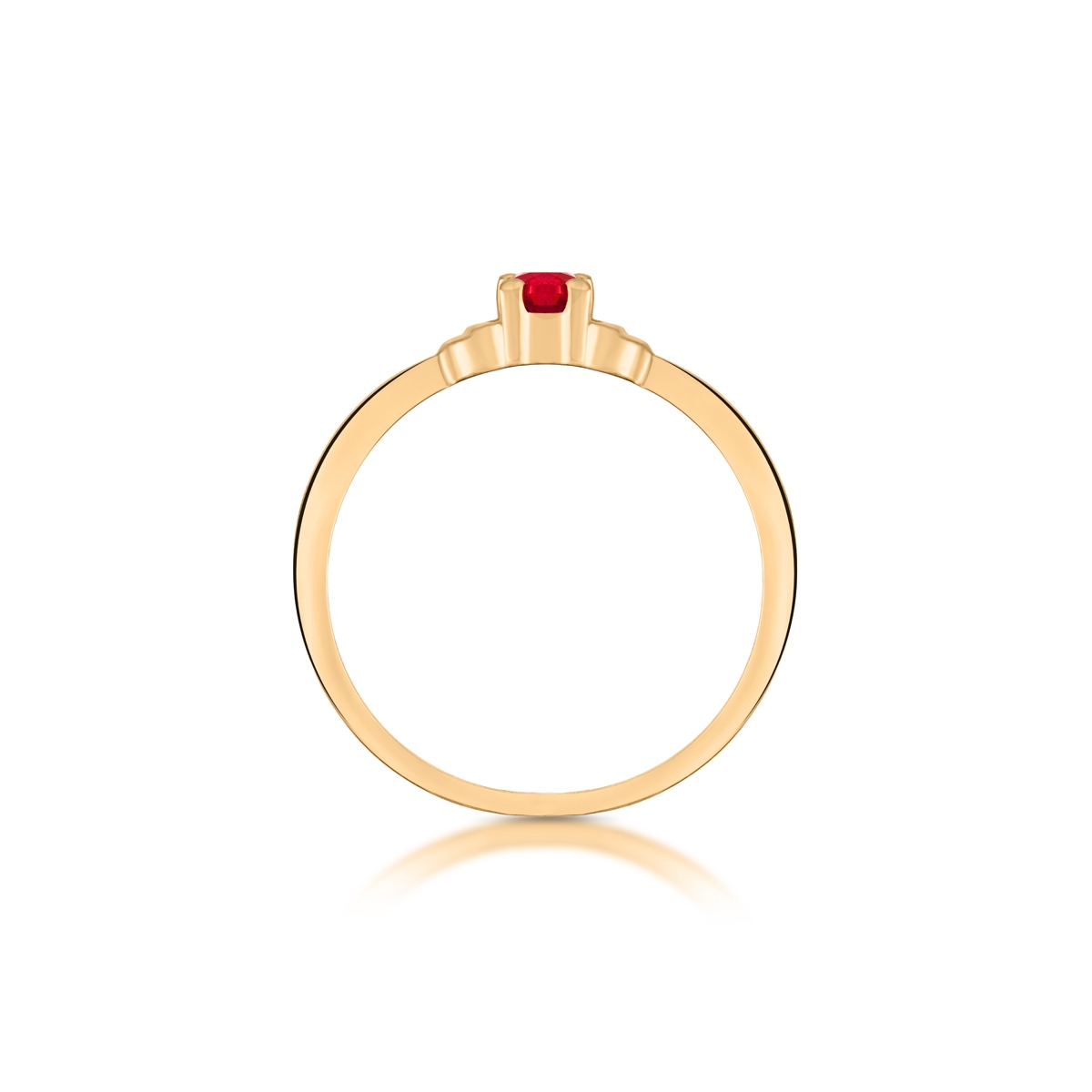 Pierścionek złoty z rubinem traktowanym