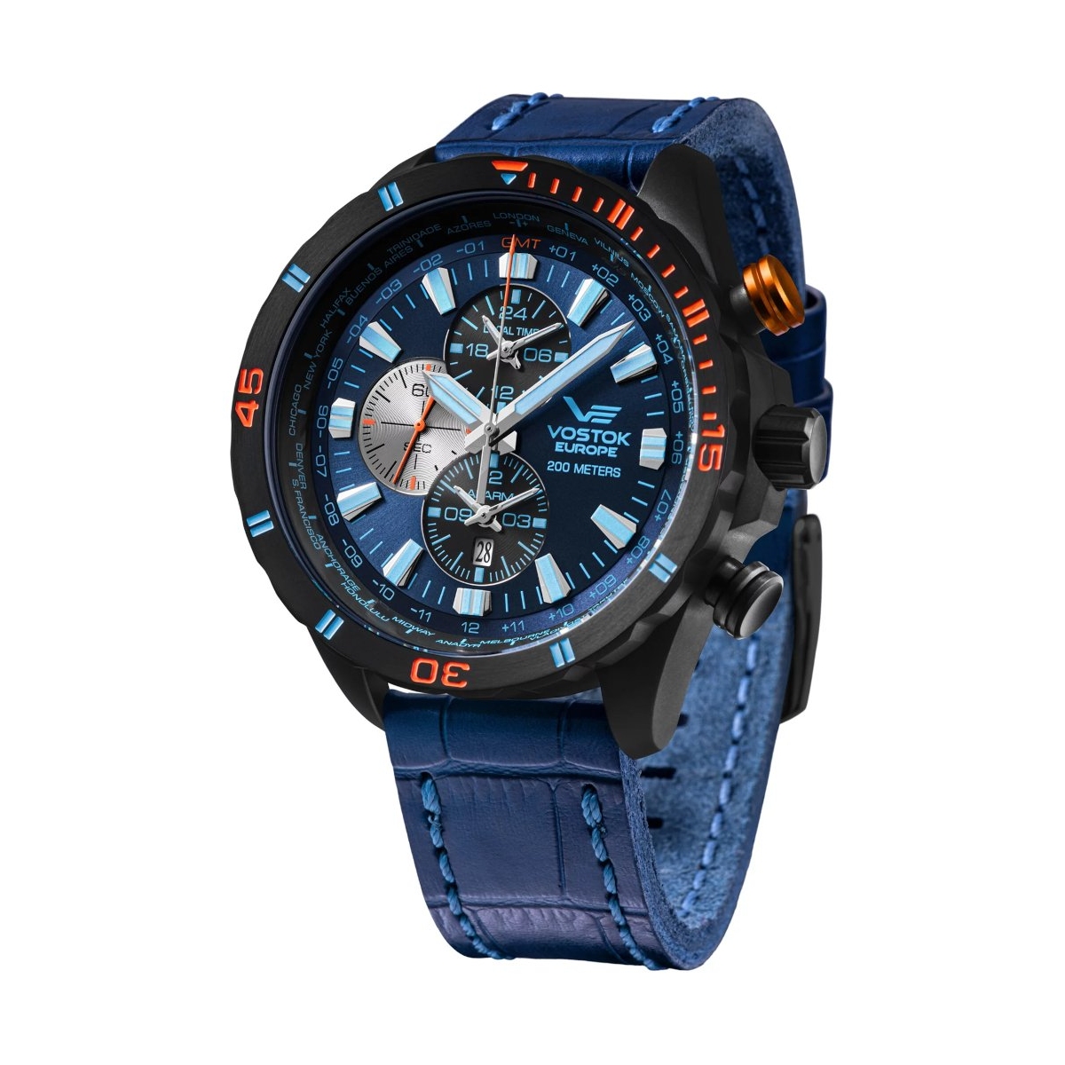 ZEGAREK VOSTOK EUROPE ALMAZ SPACE STATION DUAL TIME