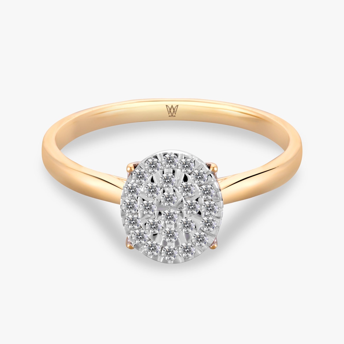 Pierścionek złoty z diamentami