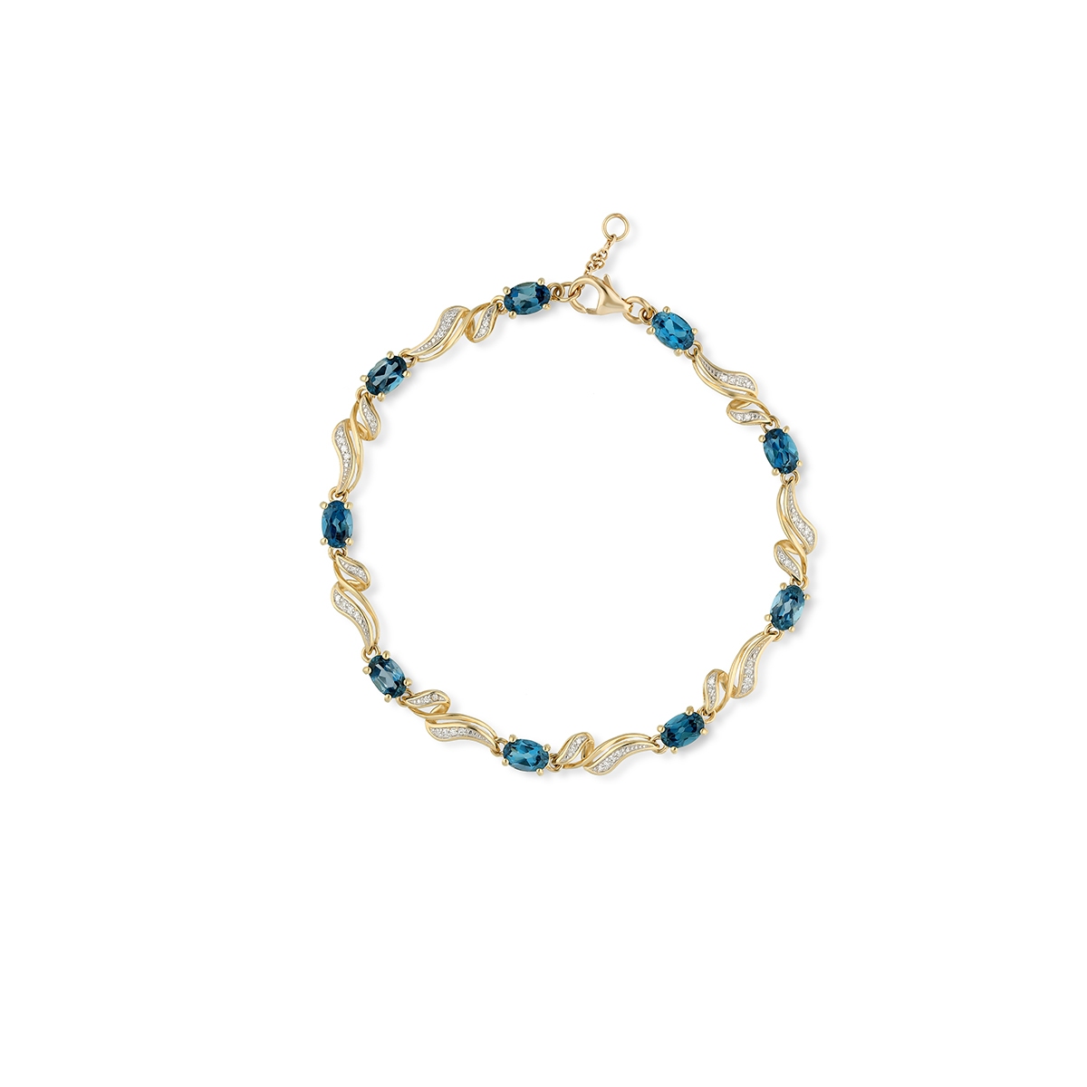 Bransoleta złota z diamentami i topazami