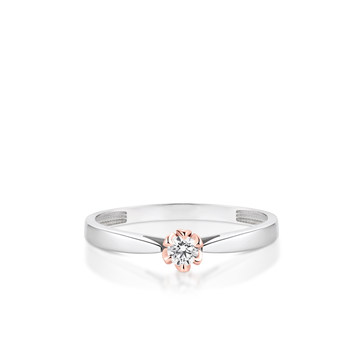 Pierścionek zaręczynowy złoty Romantyczny