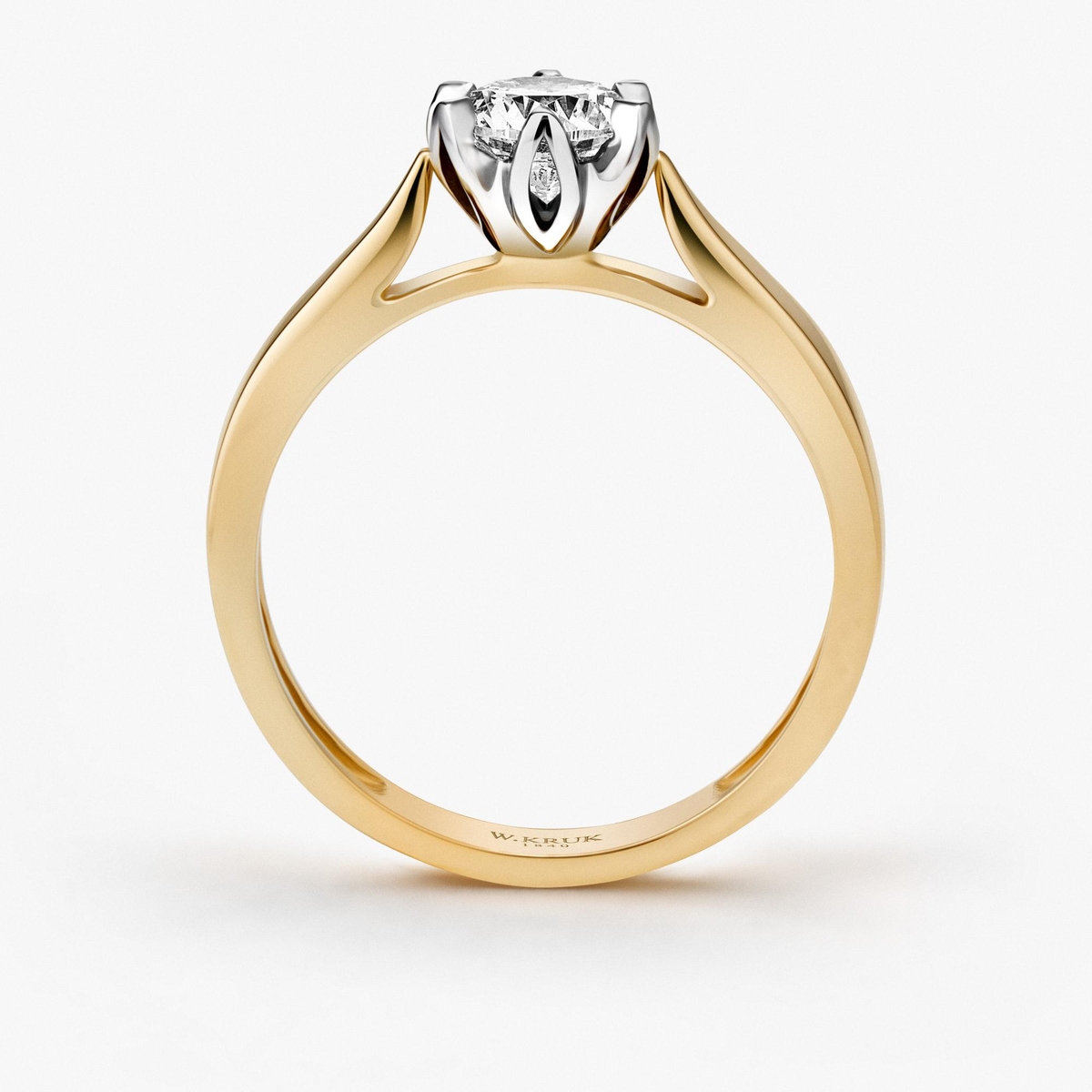 Pierścionek zaręczynowy złoty Romantyczny