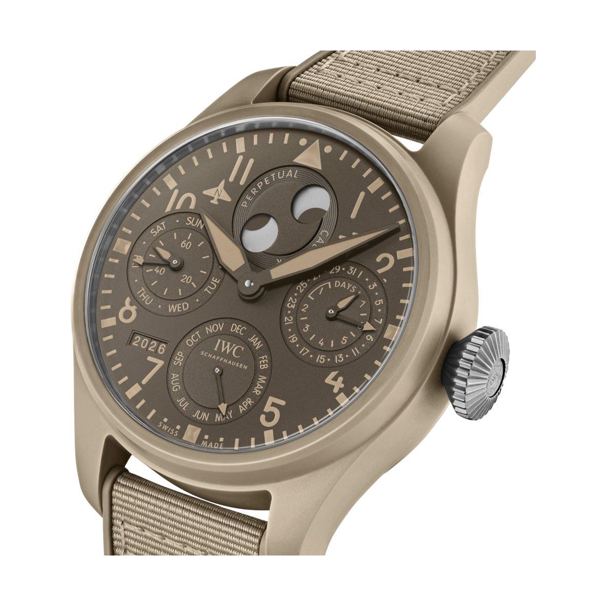 ZEGAREK IWC SCHAFFHAUSEN BIG PILOT'S PERPETUAL CALENDAR TOP GUN MOJAVE DESERT