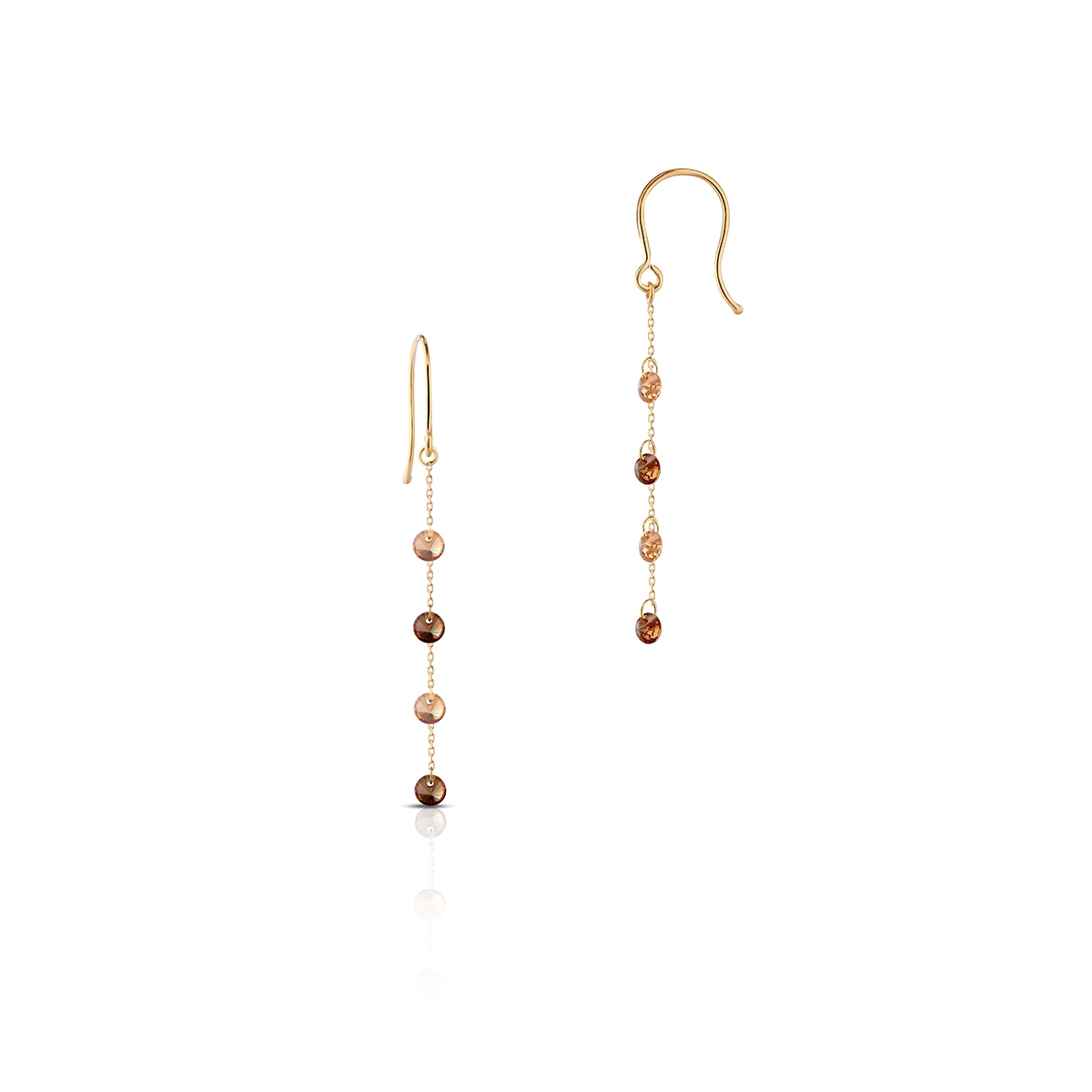 Kolczyki złote z kolorowymi cyrkoniami