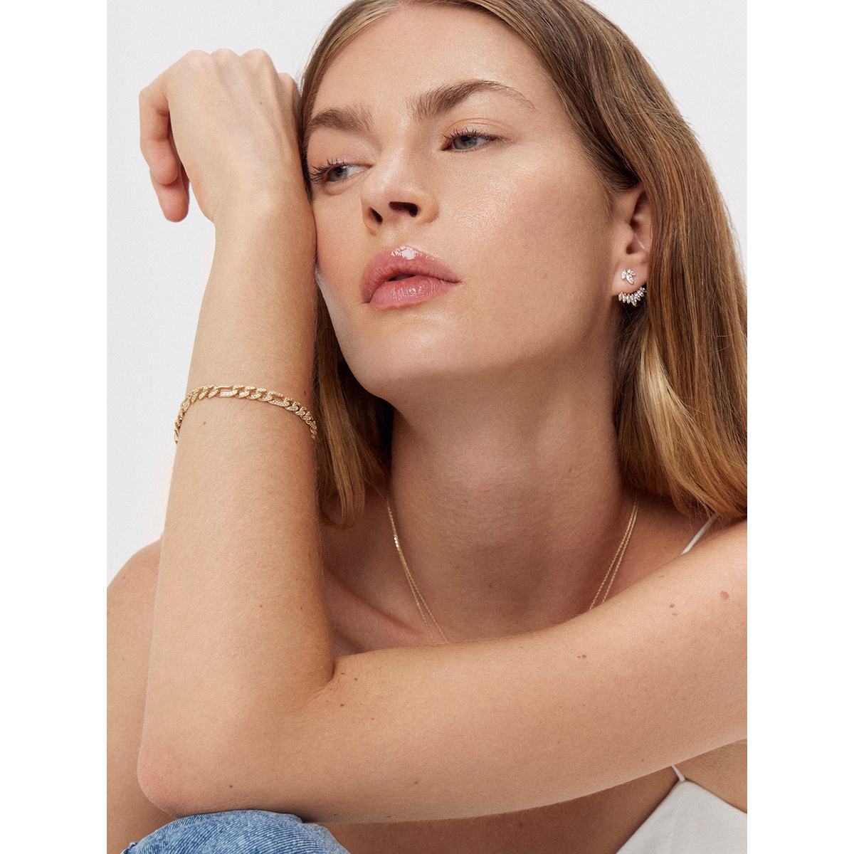 Bransoleta złota z cyrkoniami