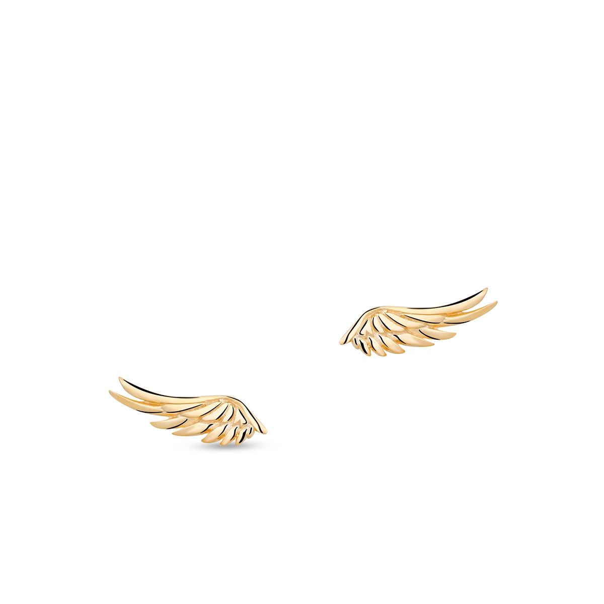 Kolczyki srebrne pozłacane skrzydła Freedom