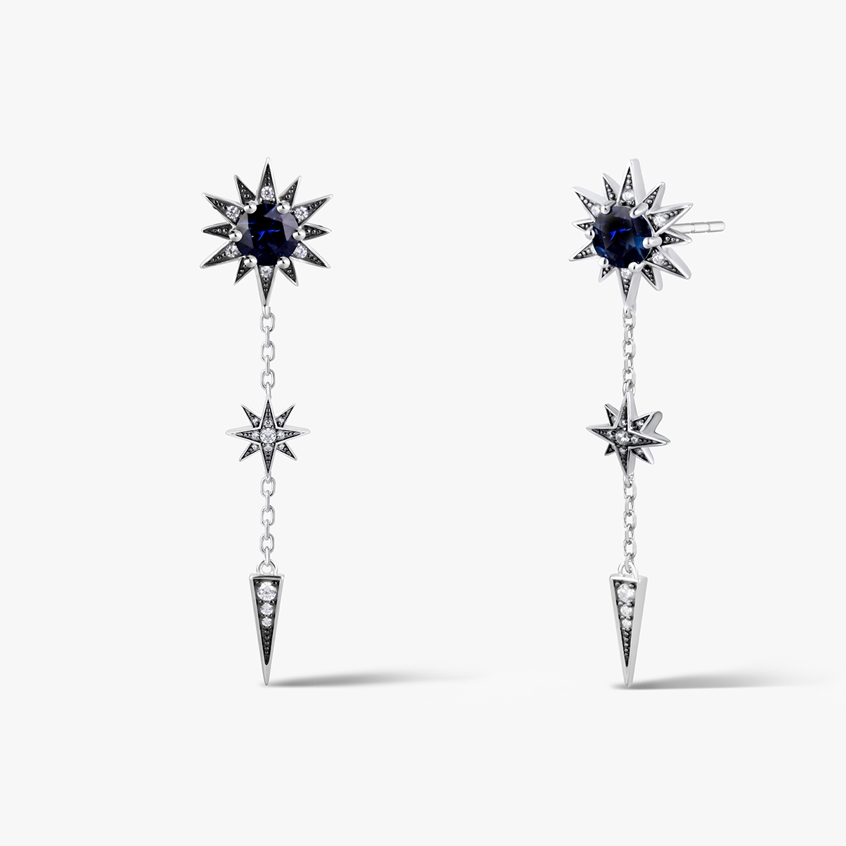 Kolczyki srebrne Royal Star