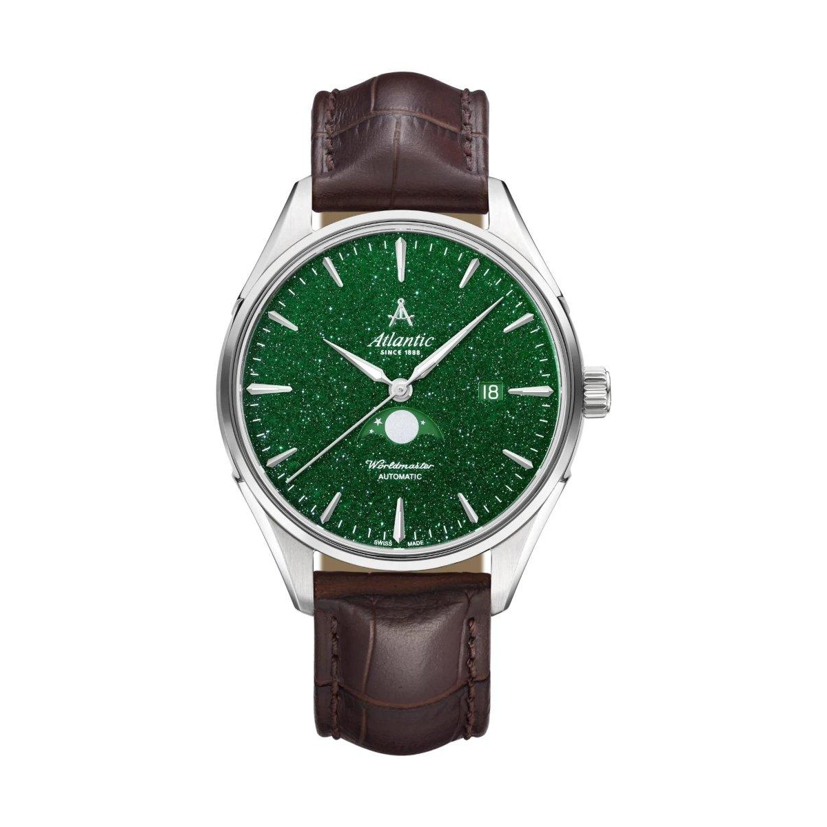 ZEGAREK ATLANTIC WORLDMASTER MOONPHASE GREEN AVENTURINE