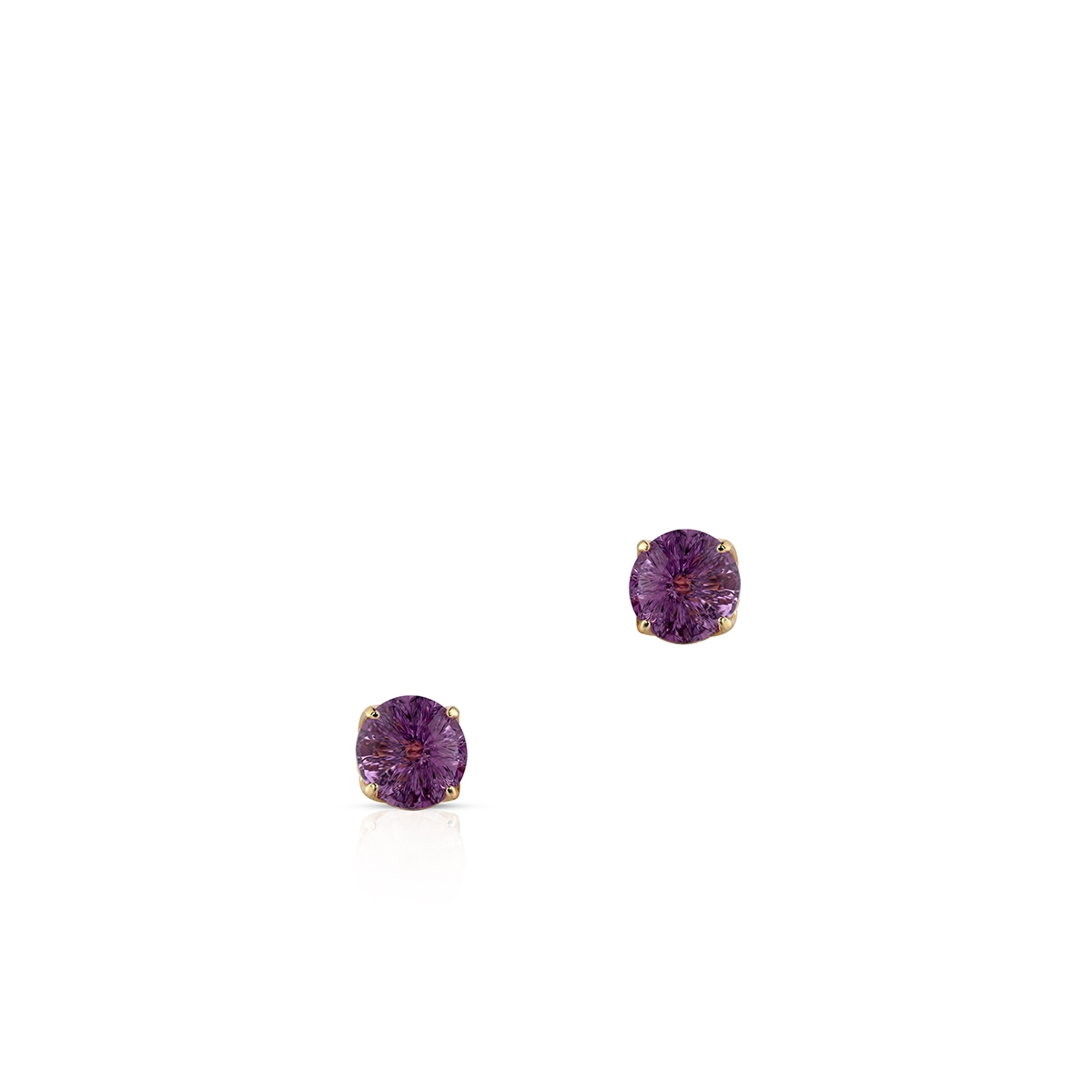 Kolczyki złote z ametystem