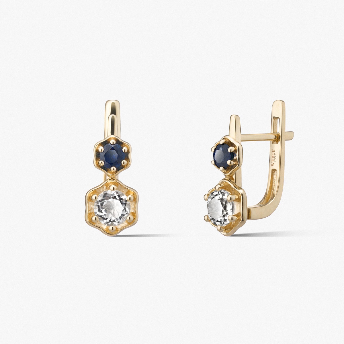 Kolczyki złote Kwiaty Nocy Borówka