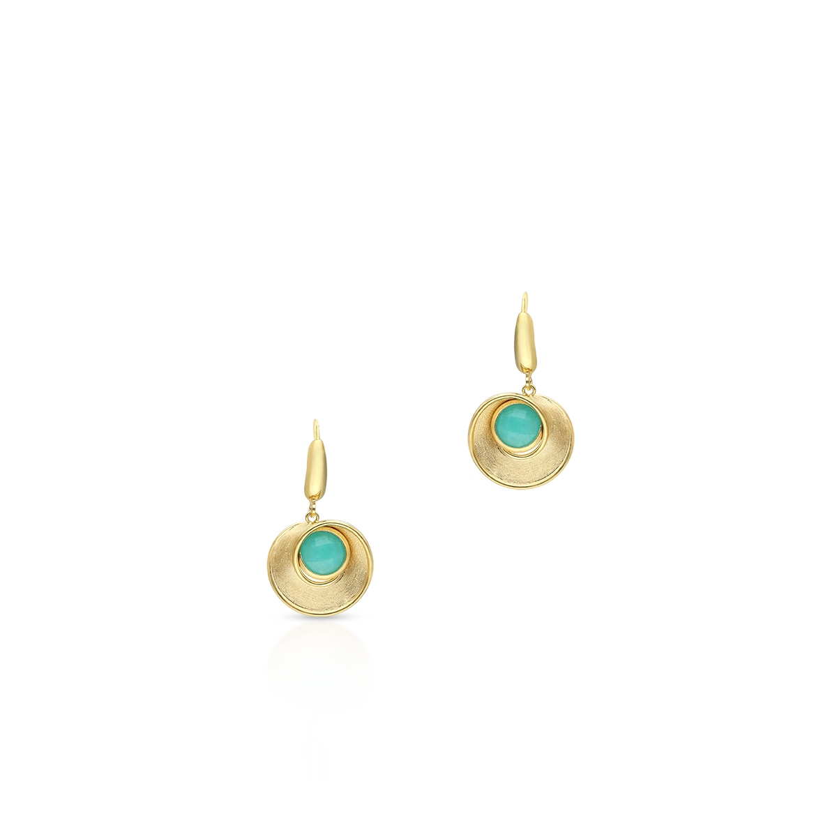 Kolczyki złote z amazonitami