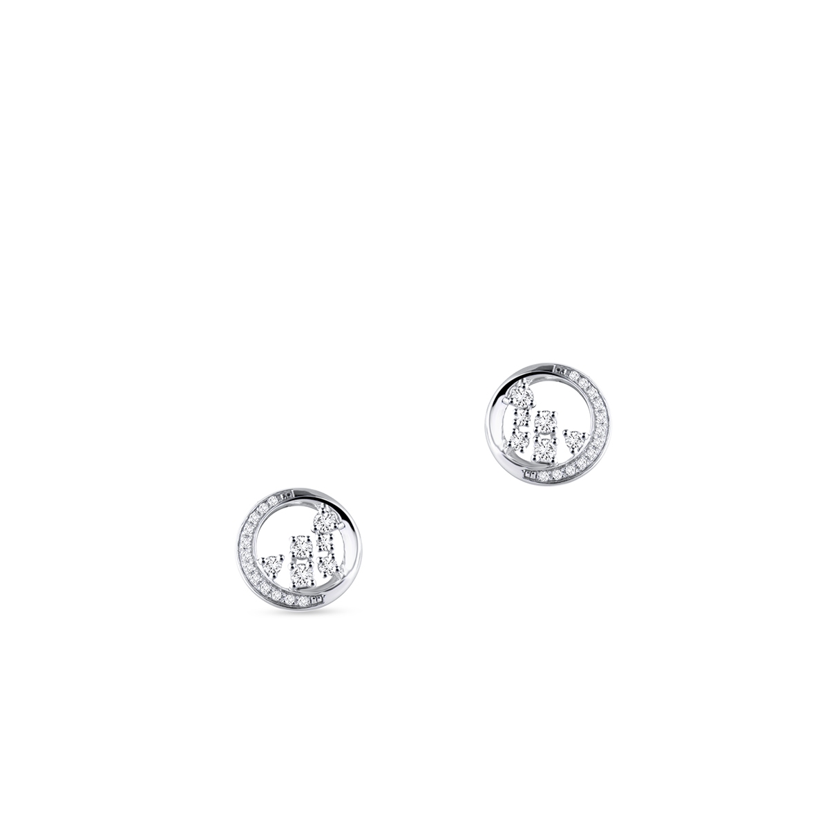 Kolczyki złote z diamentami Galaktyka