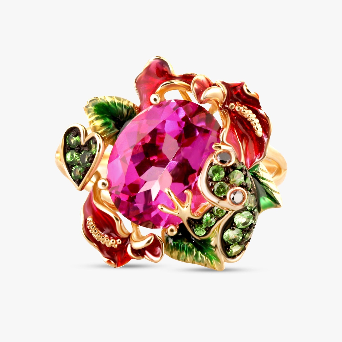 Pierścionek złoty Kwiaty Nocy Anturium