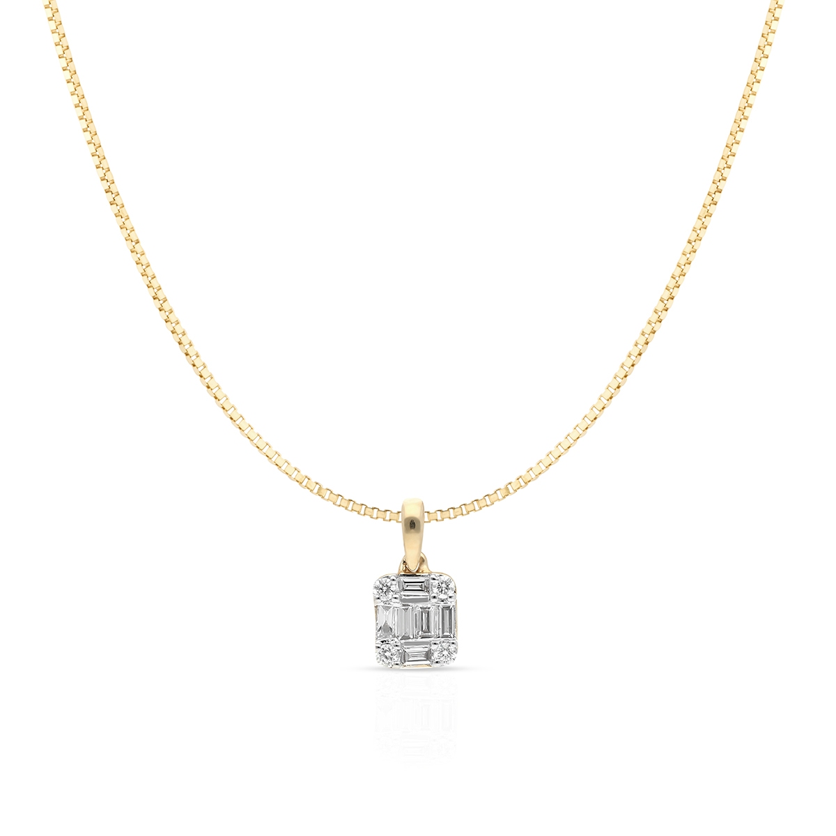 Wisiorek złoty z brylantem i diamentami