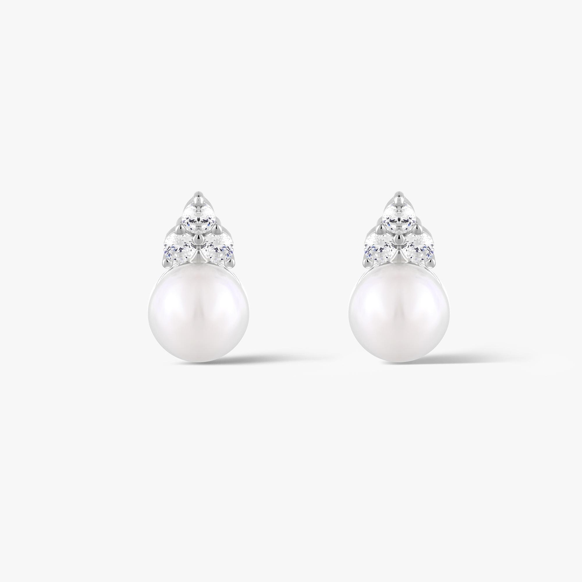 Kolczyki srebrne z perłą i cyrkoniami