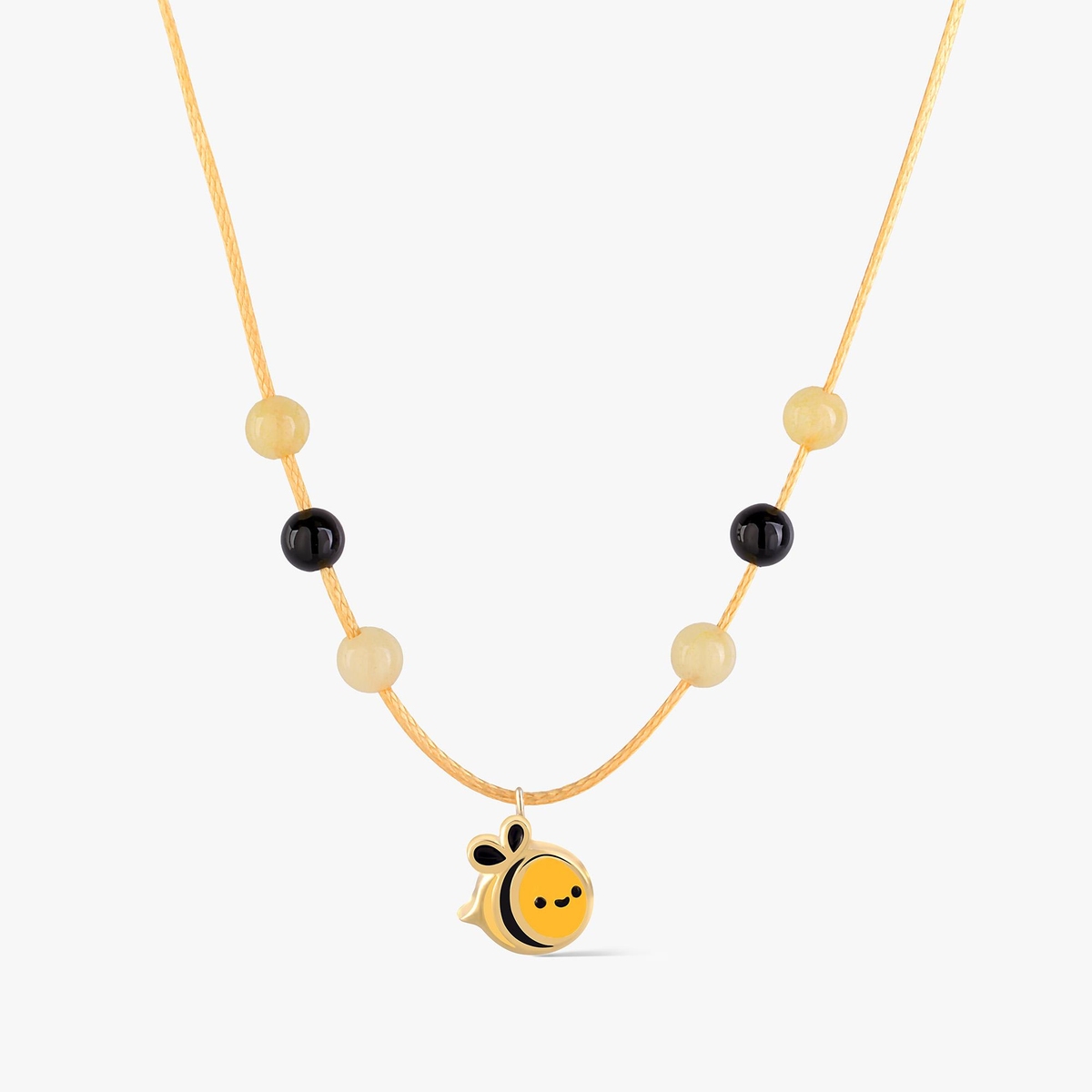 Naszyjnik sznurkowy z pszczółką