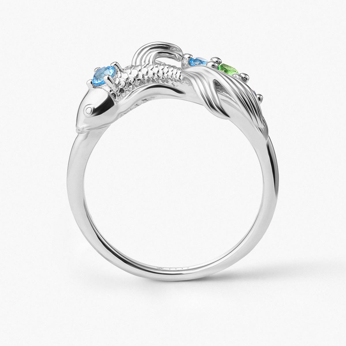 Pierścionek srebrny KOI