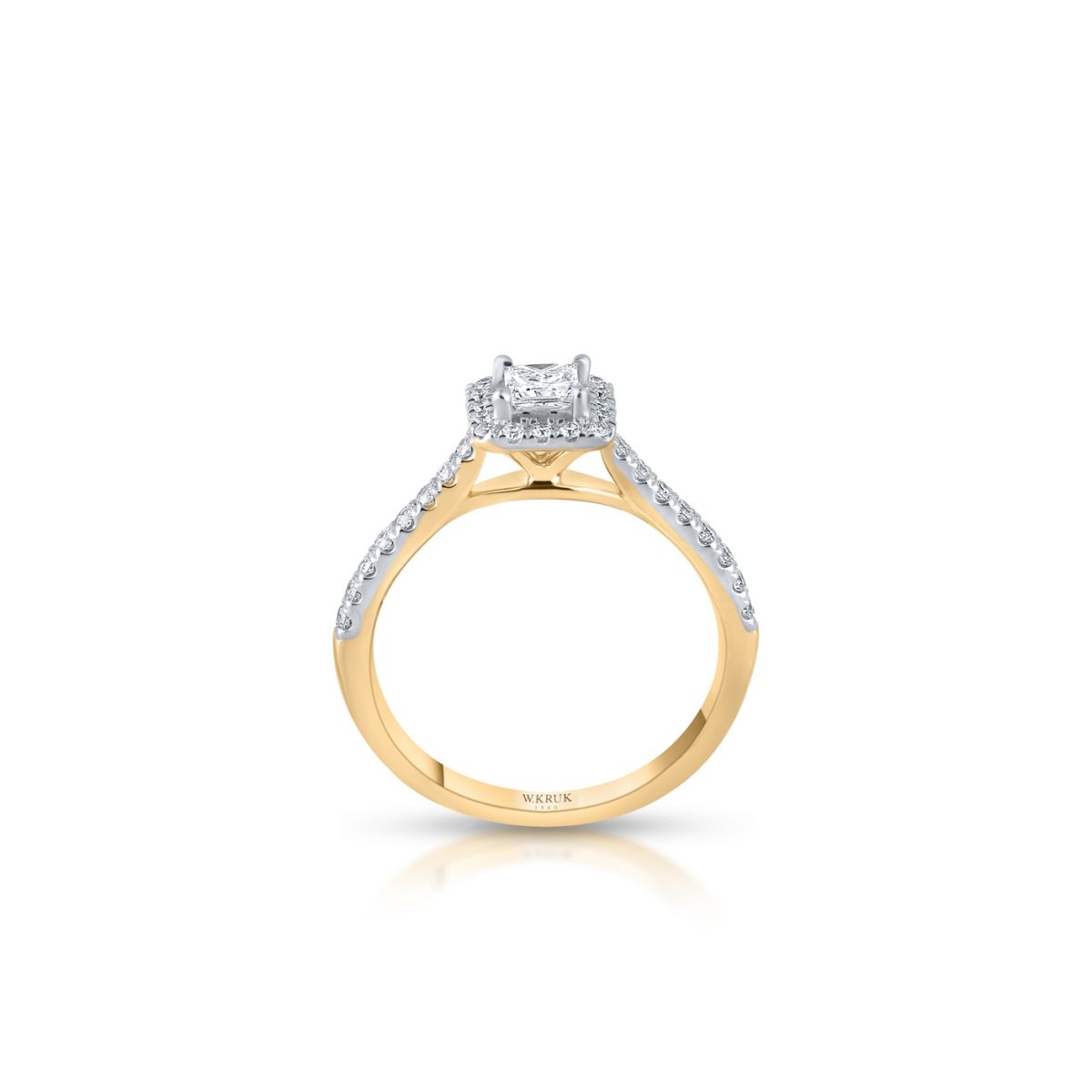 Pierścionek złoty z diamentami