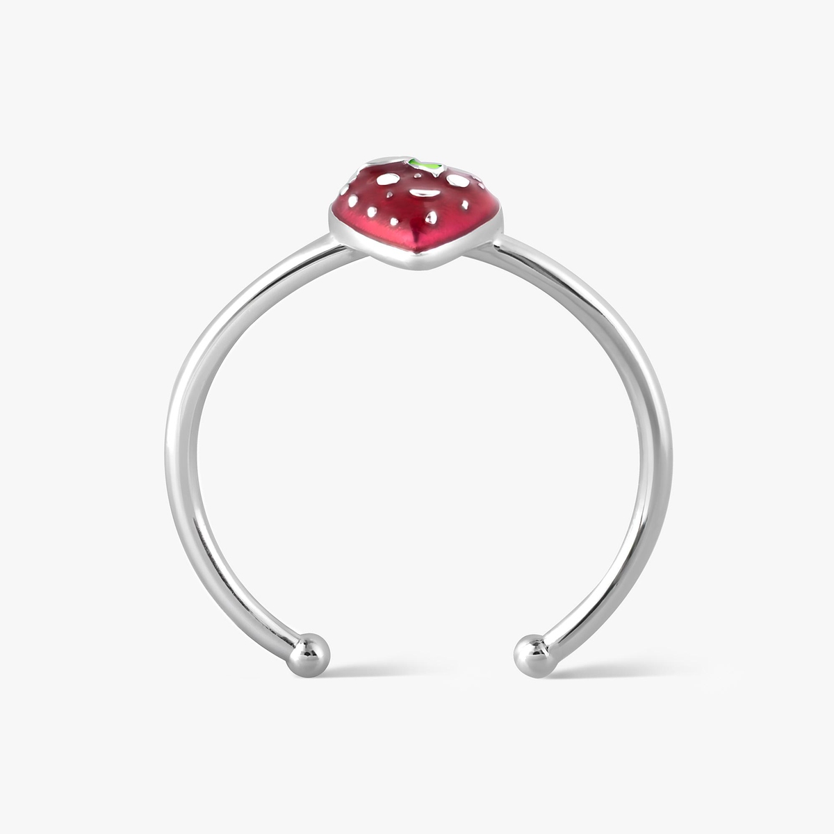 Pierścionek srebrny z truskawką