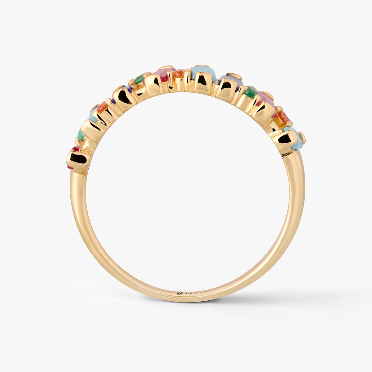 Pierścionek srebrny z kolorowymi kamieniami