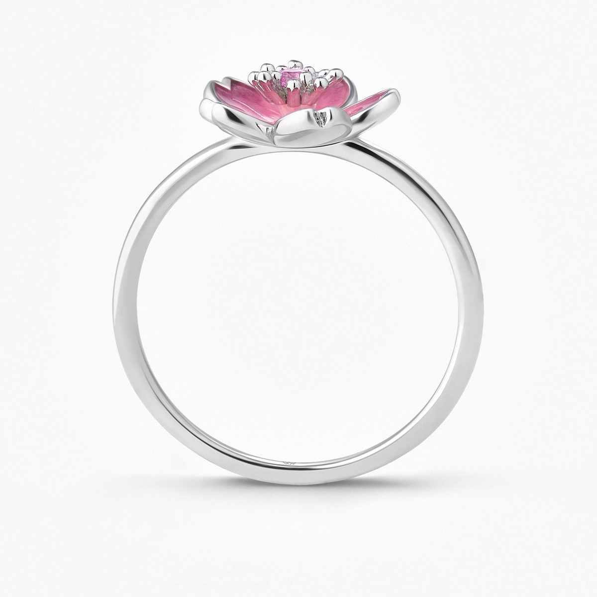 Pierścionek srebrny Kwiaty Nocy Wiśnia