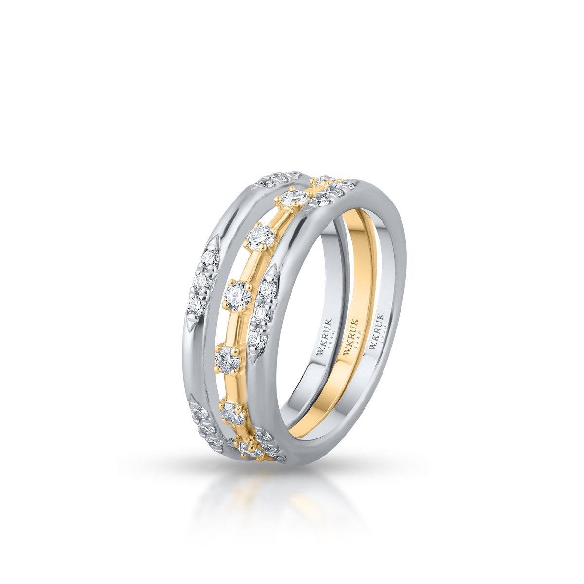 Pierścionek złoty z brylantami