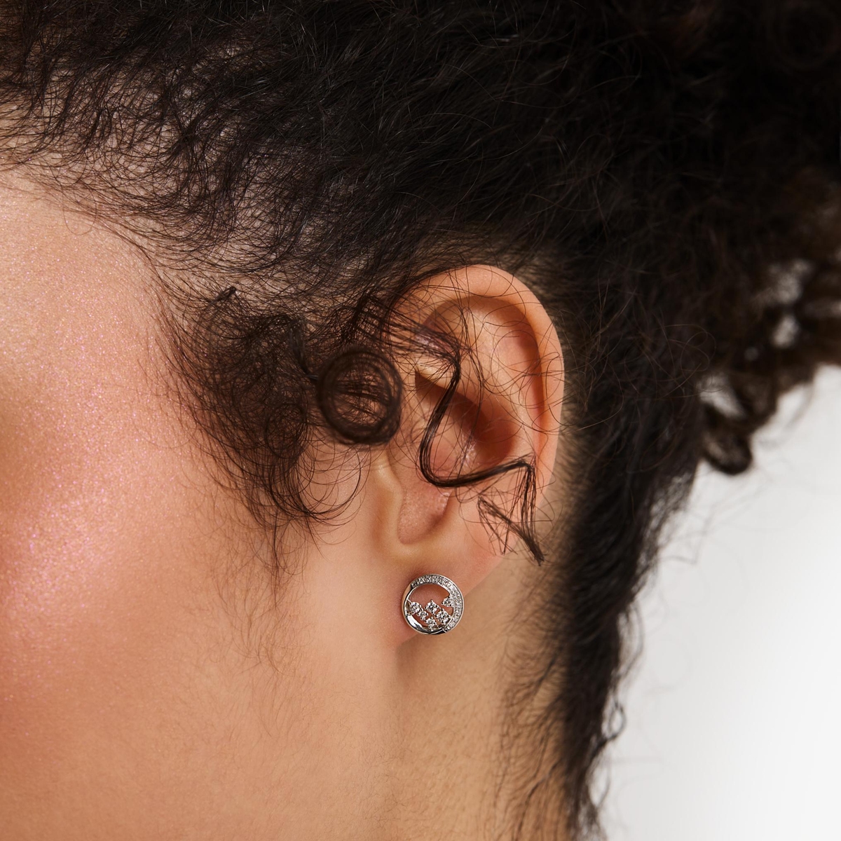 Kolczyki złote z diamentami Galaktyka