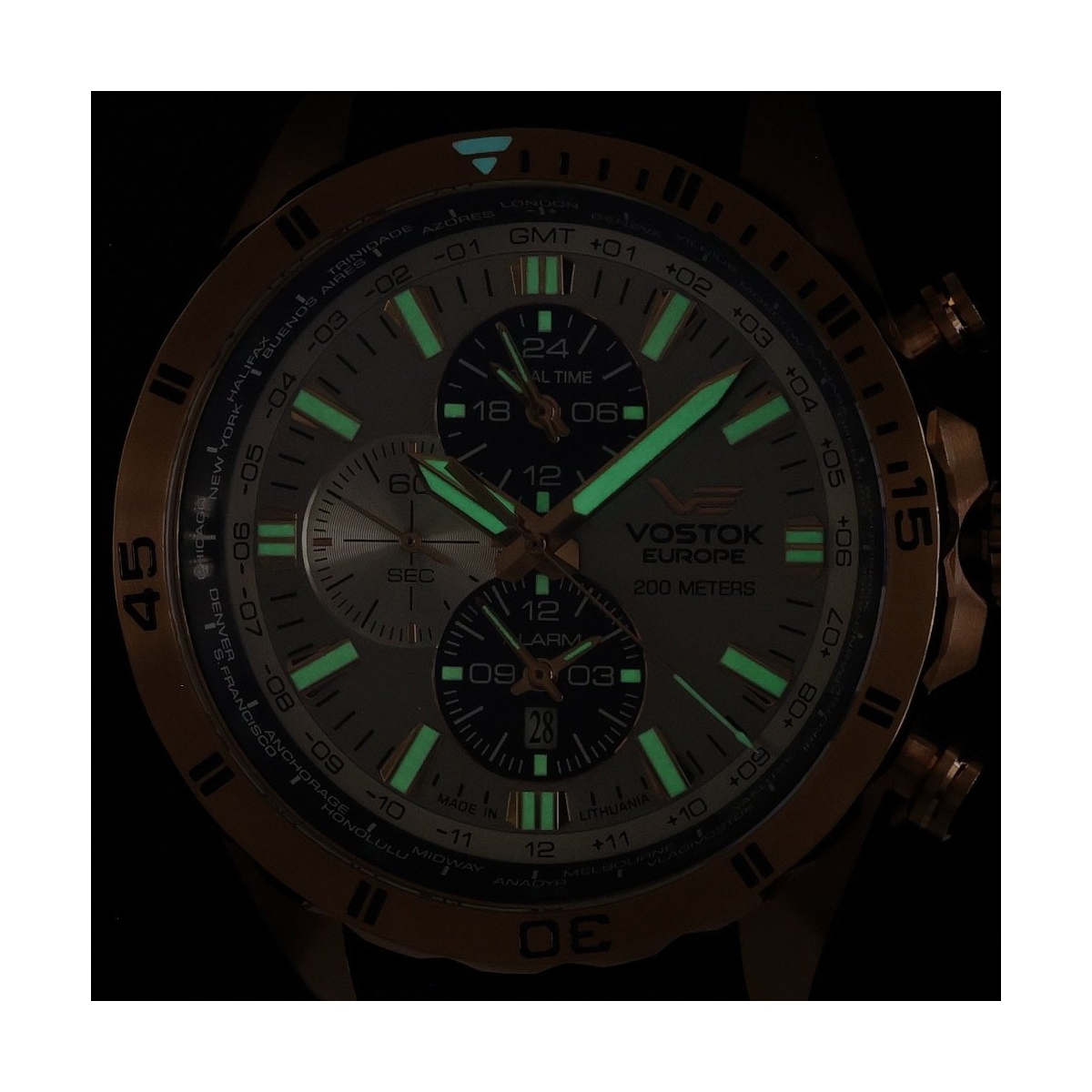 ZEGAREK VOSTOK EUROPE ALMAZ SPACE STATION DUAL TIME