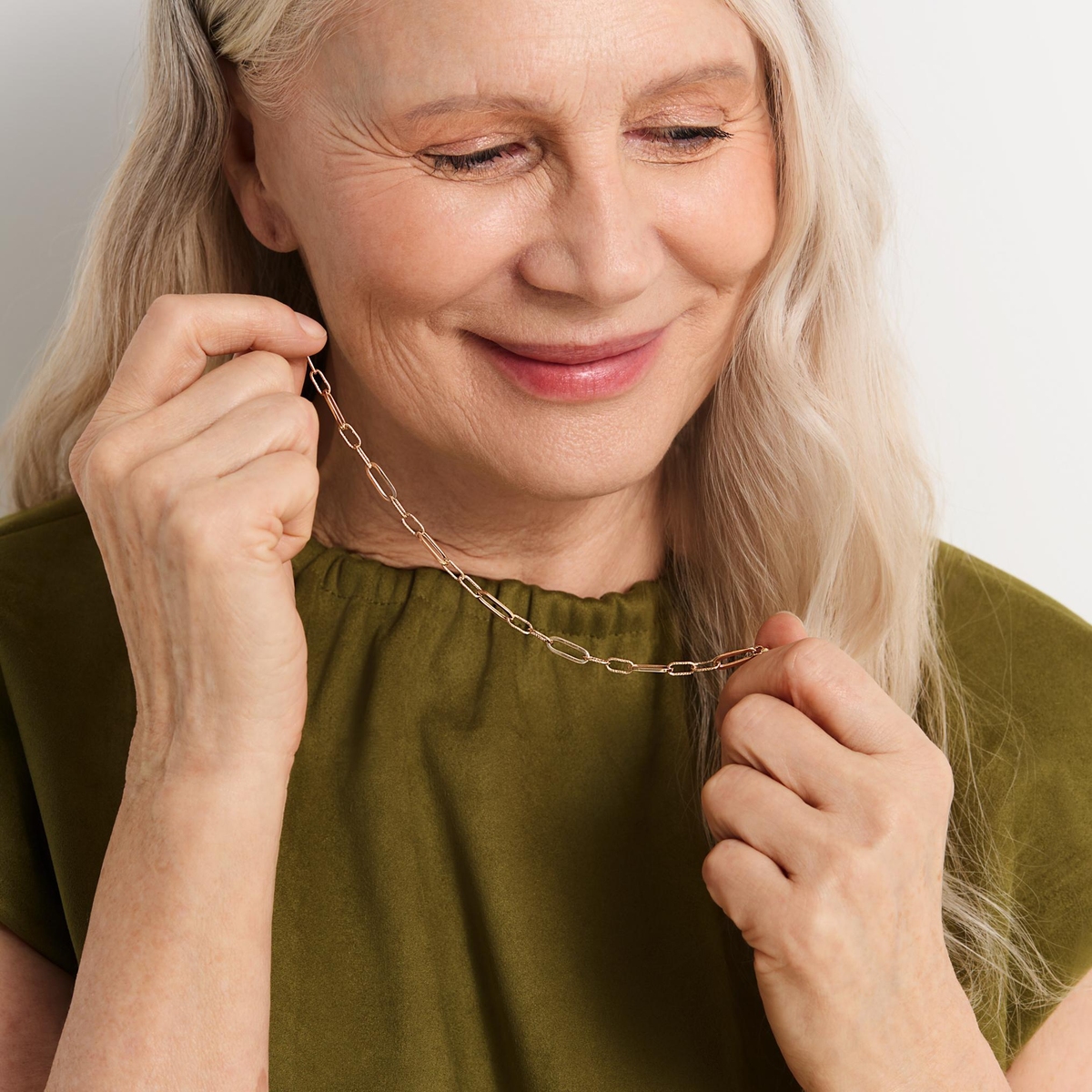 Naszyjnik złoty paper clip