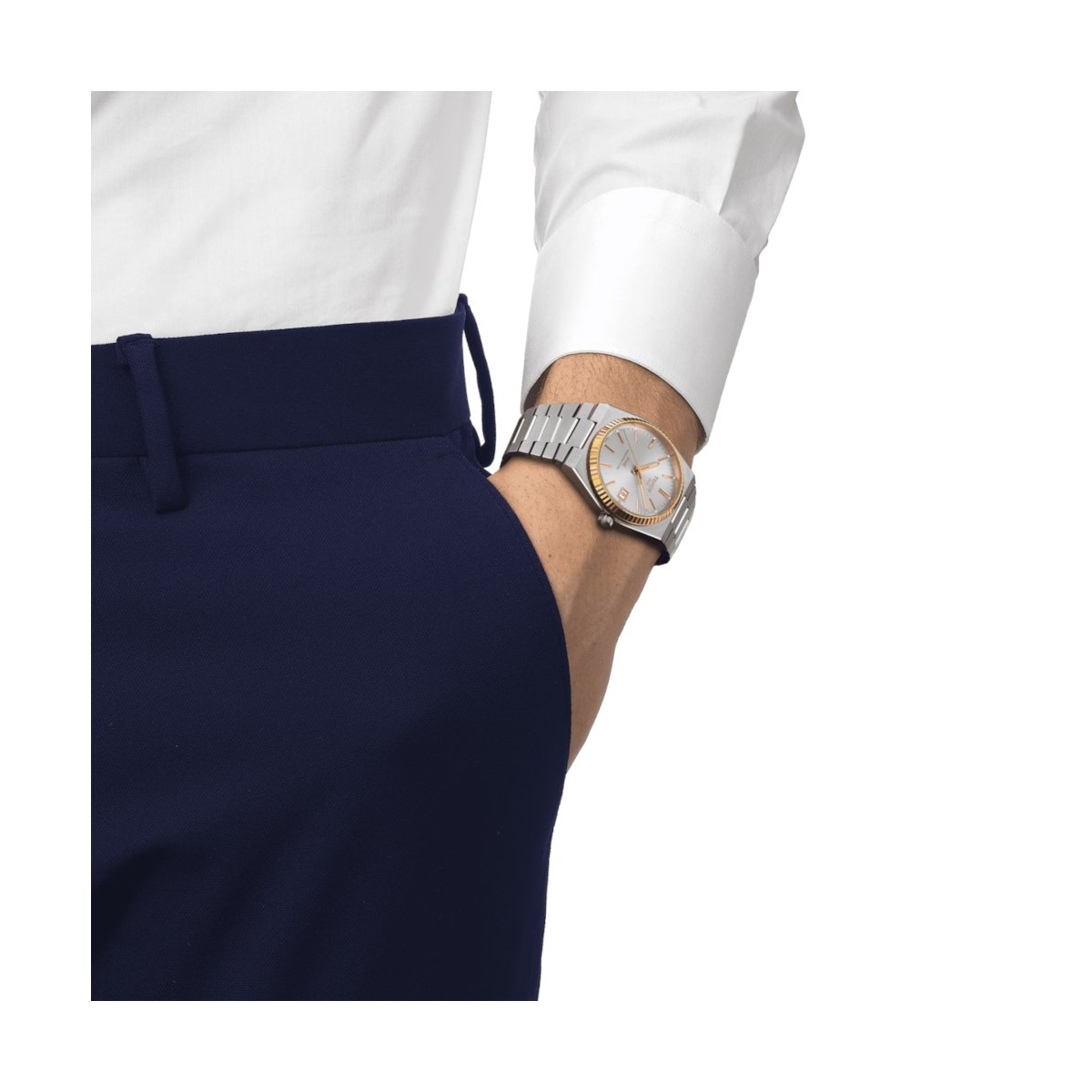 TISSOT PRX POWERMATIC 80 STEEL AND 18K GOLD BEZEL