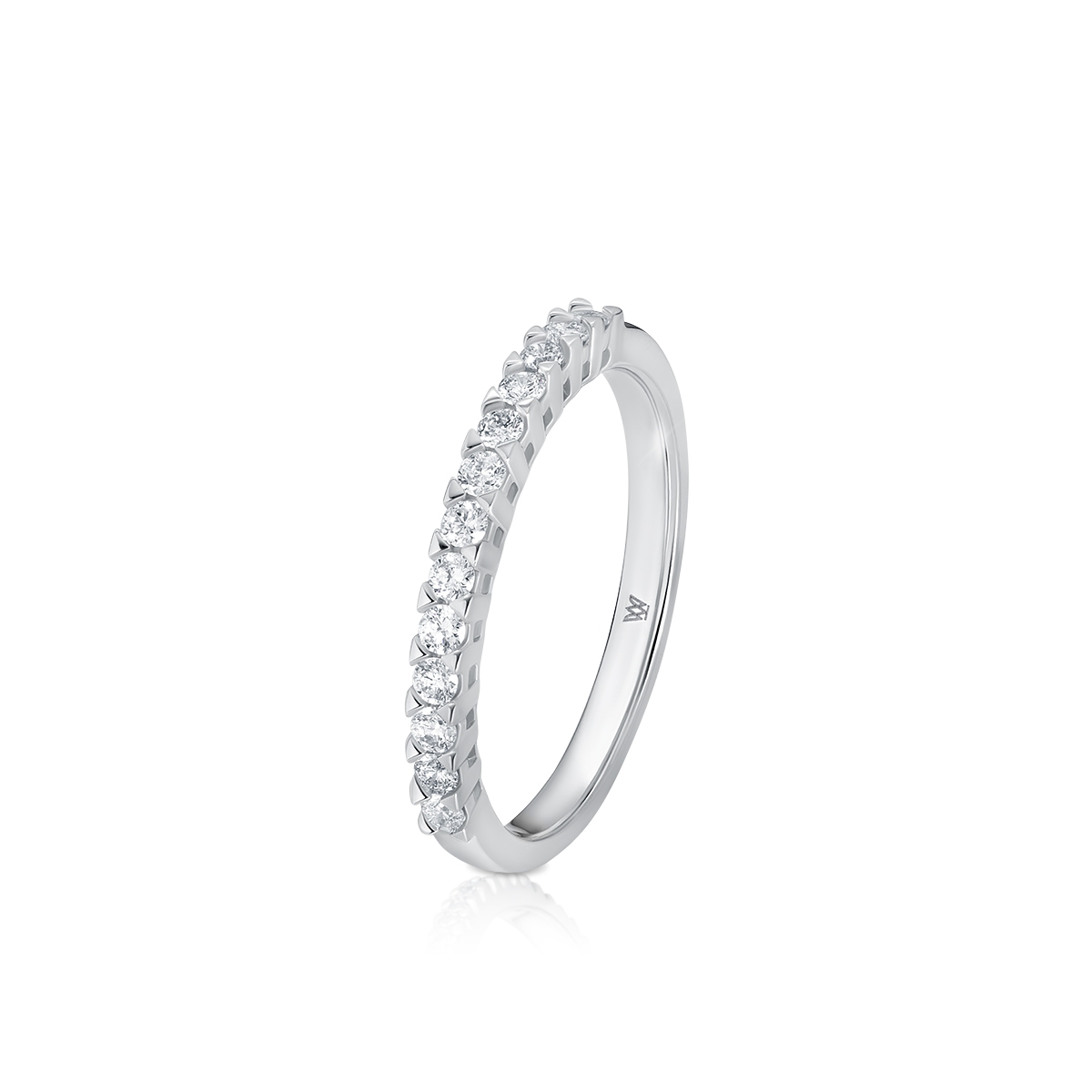 Pierścionek białe złoto z diamentami