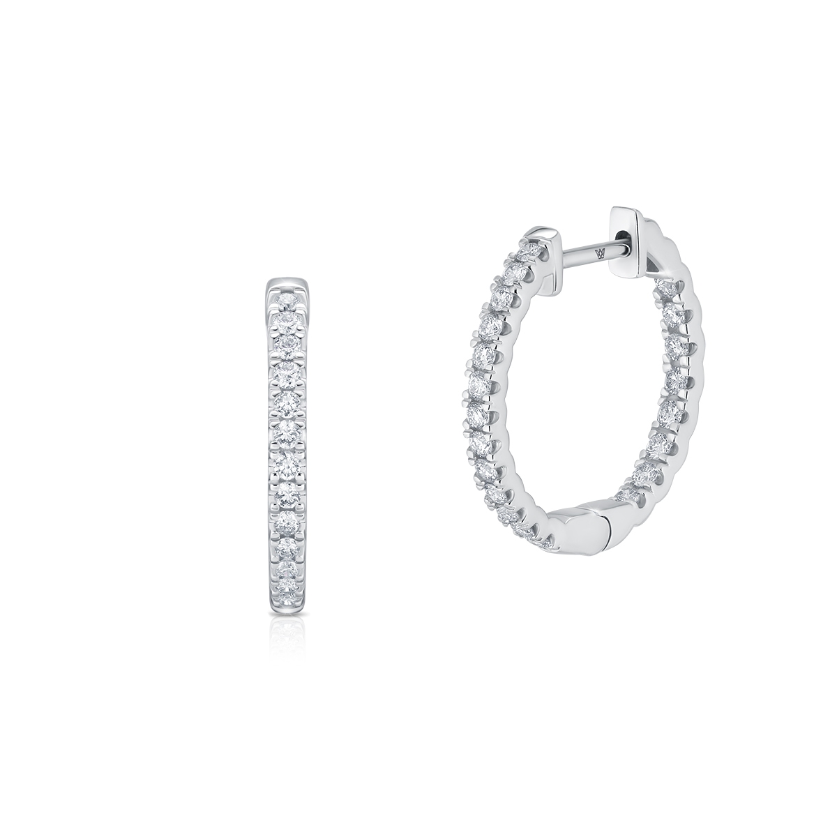 Kolczyki białe złoto z diamentami